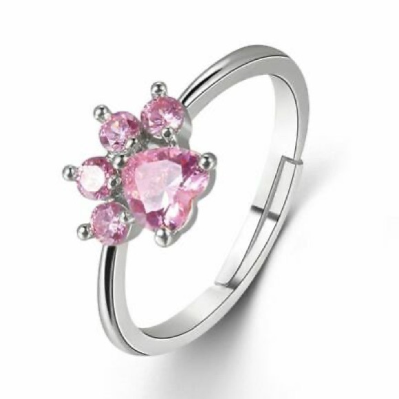 New dog cat paw ring adjustable 925 silver marked. - Picture 5 of 5